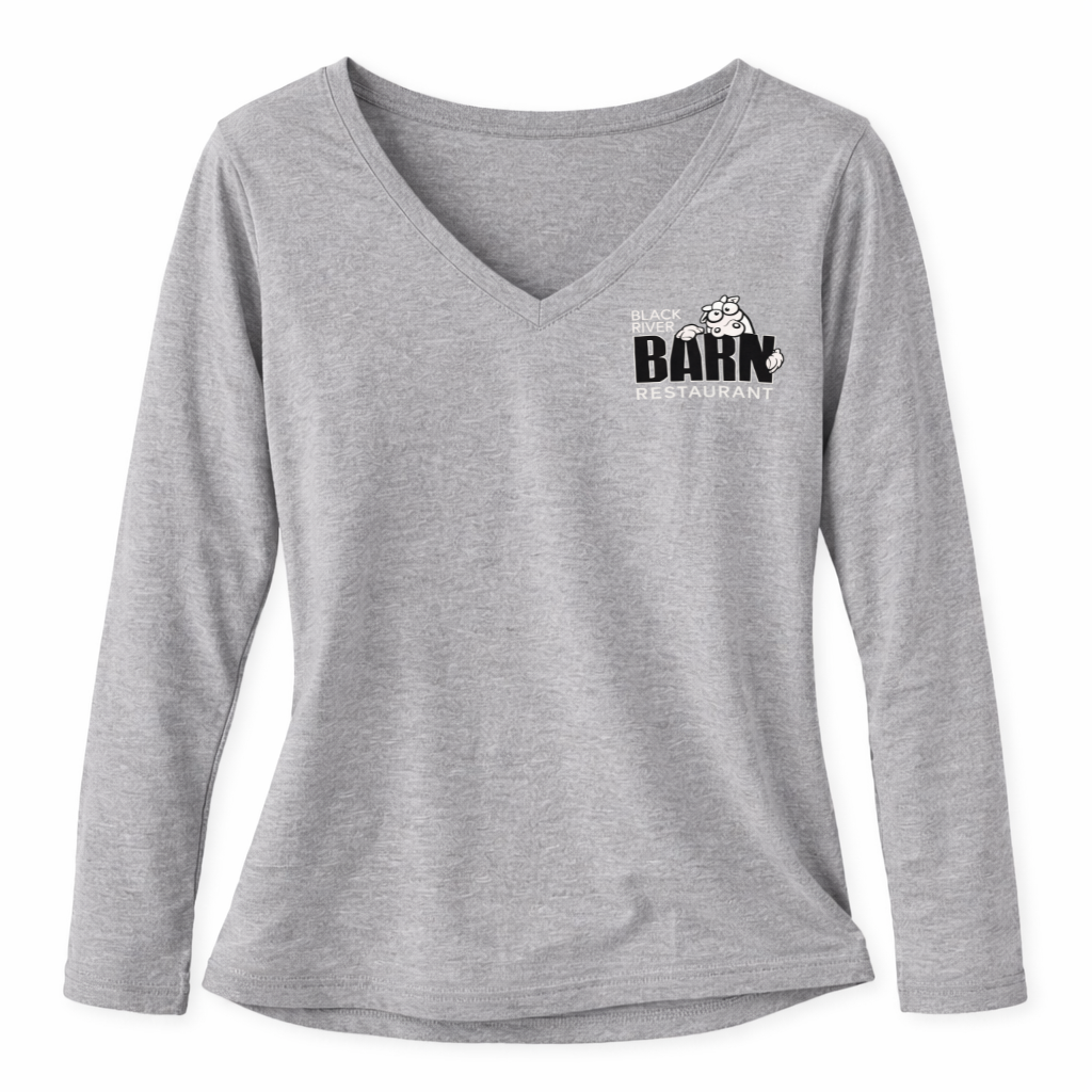 Black River Barn Women’s V-Neck Tee – Lightweight Restaurant Shirt