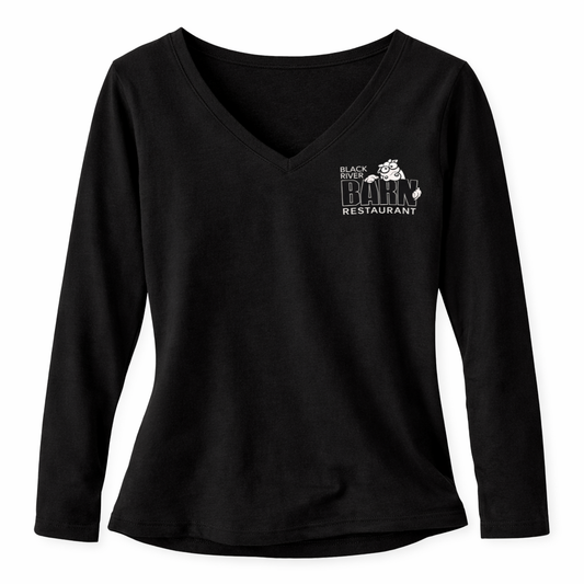 Black River Barn Women’s V-Neck Tee – Lightweight Restaurant Shirt