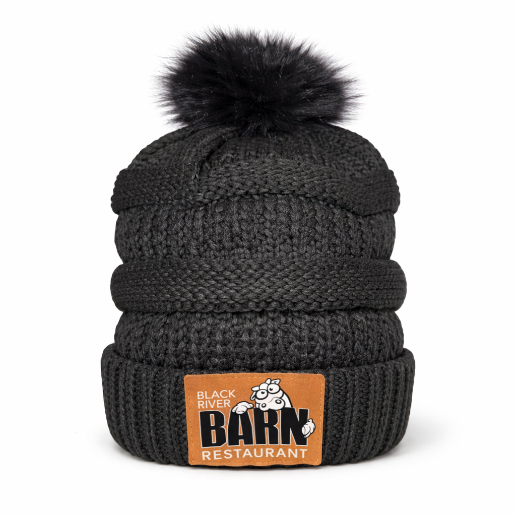Black River Barn Pom Beanie – Gray