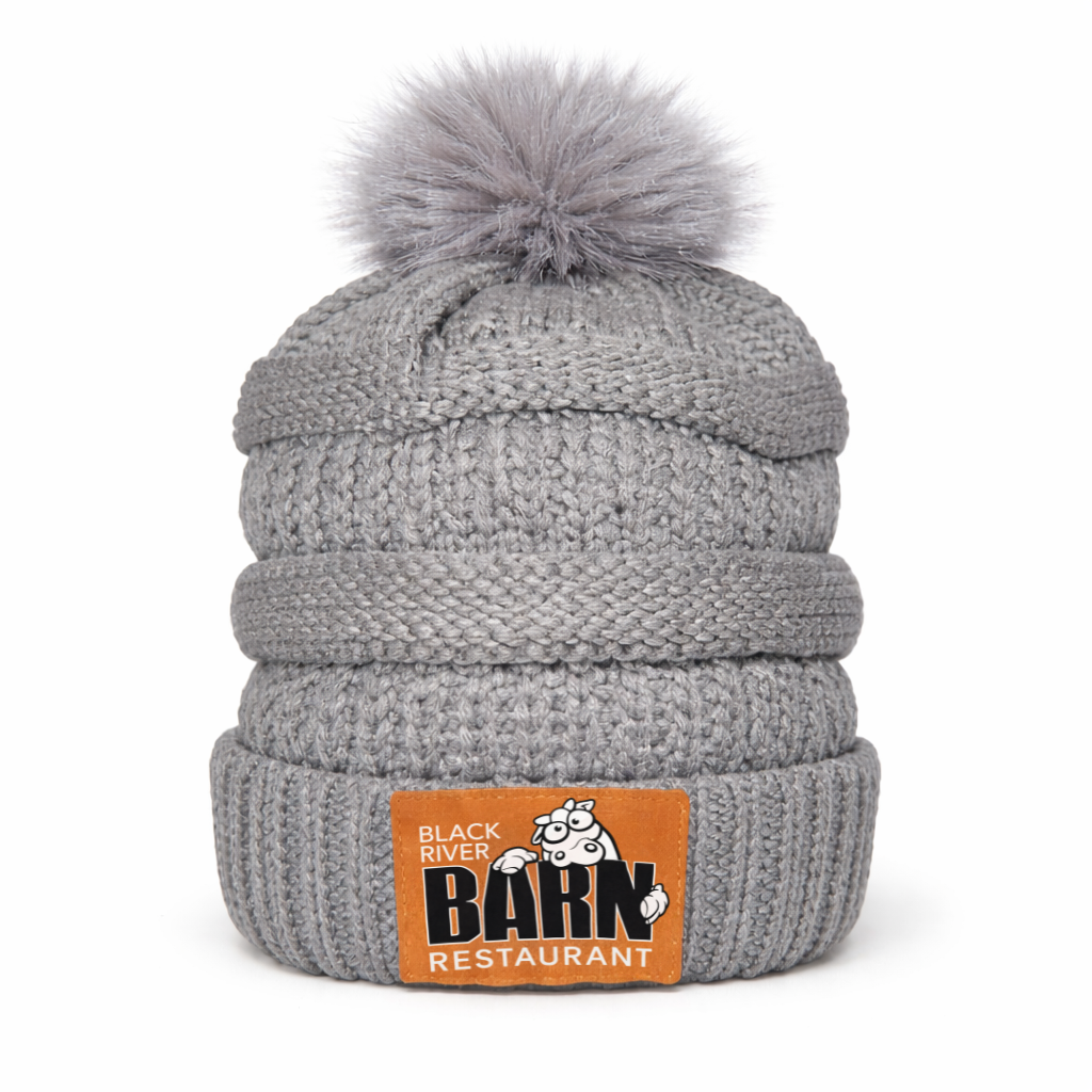 Black River Barn Pom Beanie – Gray